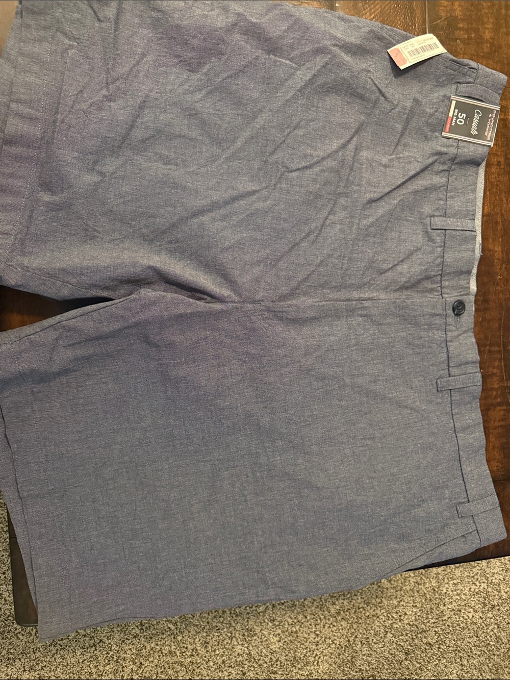 Men's Chambray Shorts in Light Blue - Size 50 Roundtree & Yorke